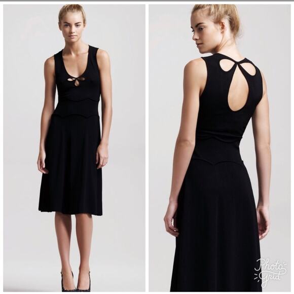Retro Black Butterfly Dress ~ New with tags ~ Viscose Knit - Picture 1 of 12
